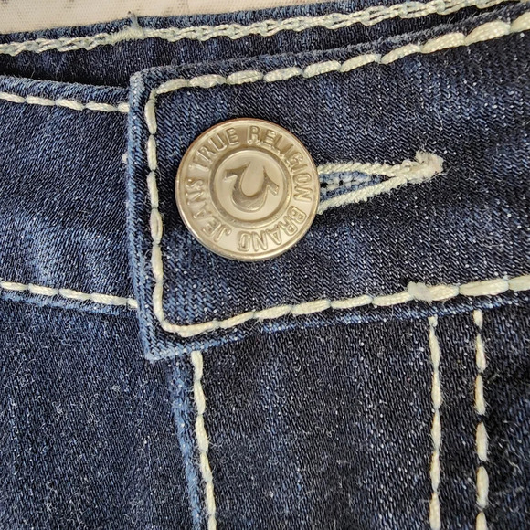 True Religion Dark Denim Pencil Skirt Festival Rodeo Size 27 - Picture 5 of 11